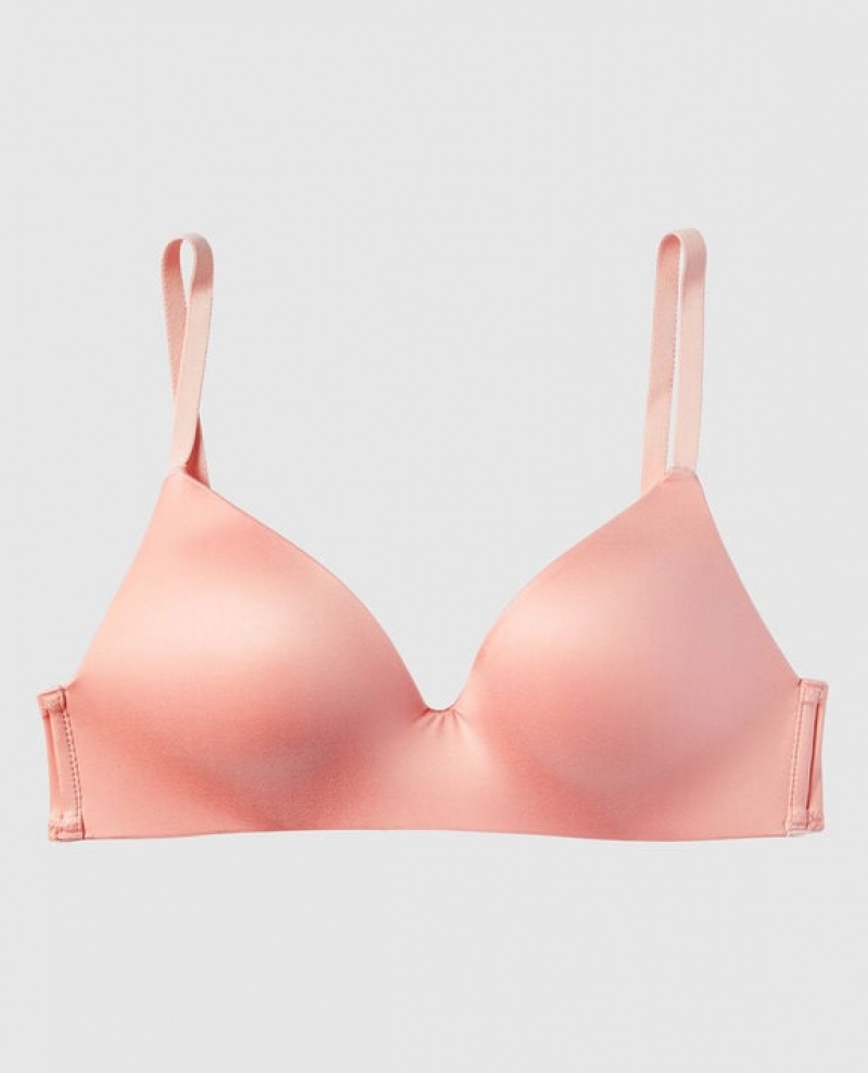 Women\'s La Senza Light Push Up Wireless Bras Pink | P69iEZSK