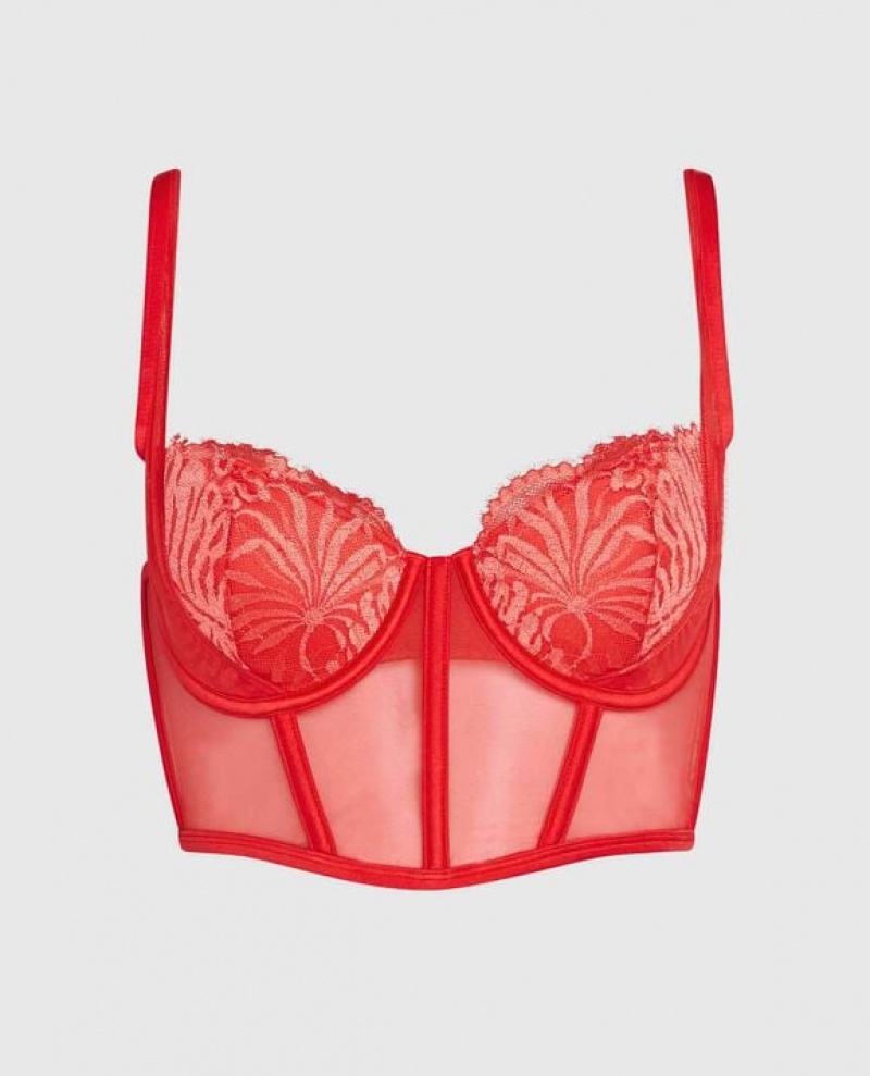 Women\'s La Senza Lightly Lined Bra Top Lingerie Red | e3QO5vku