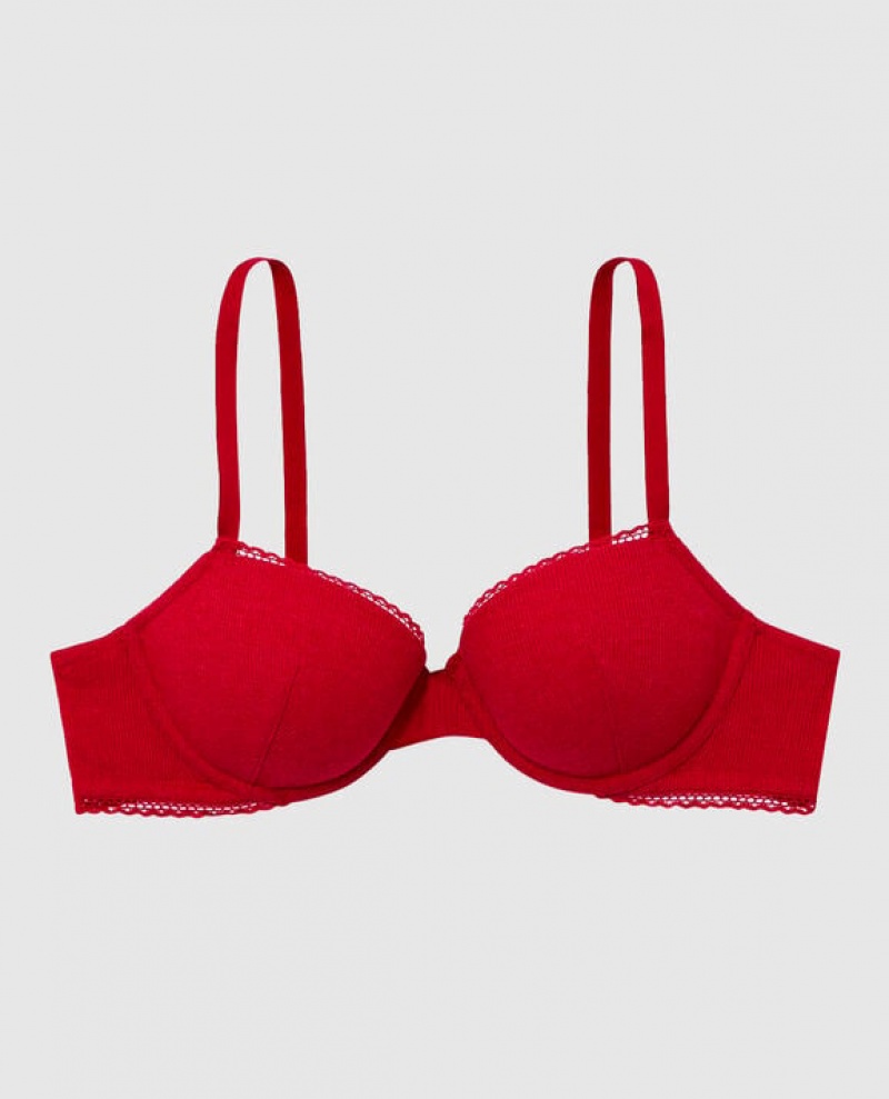 Women\'s La Senza Lightly Lined Demi Bras Red | kjulLQhj