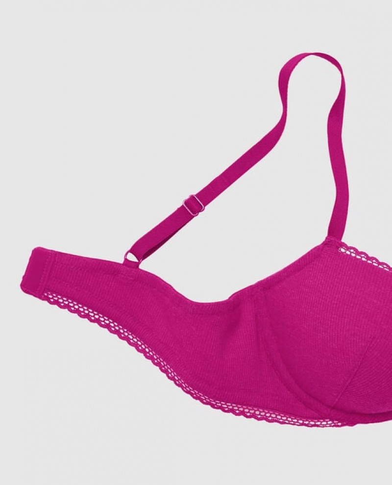 Women's La Senza Lightly Lined Demi Bras Pink | oG5wmWXA