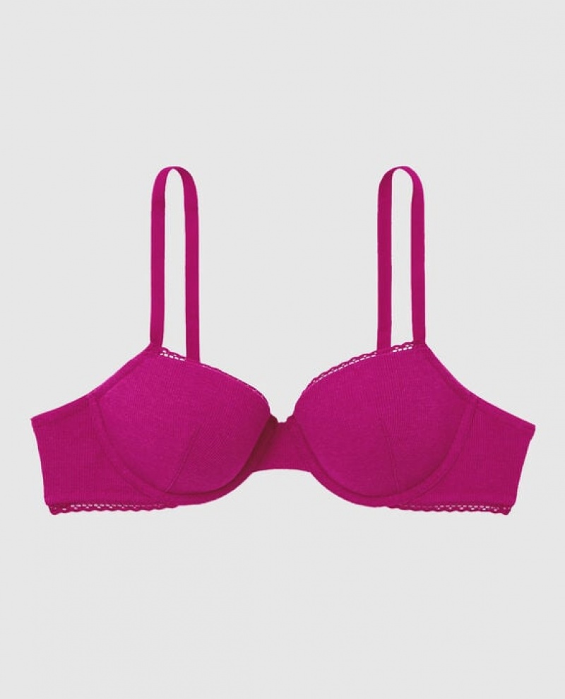 Women\'s La Senza Lightly Lined Demi Bras Pink | oG5wmWXA