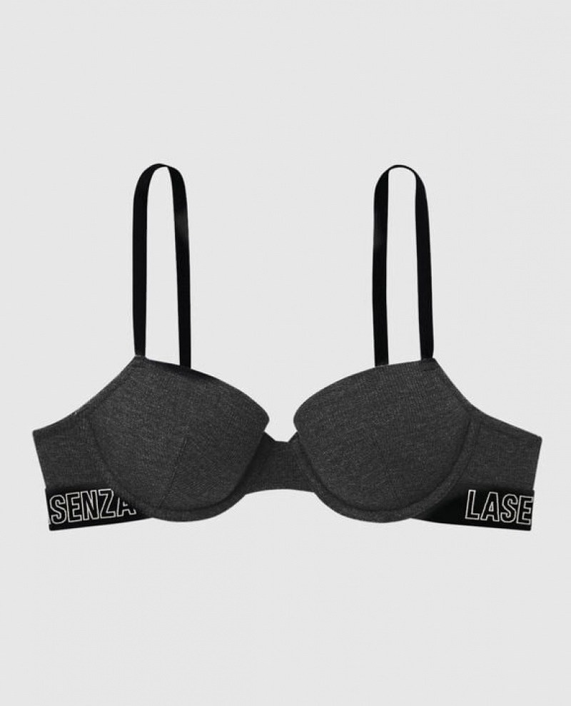 Women\'s La Senza Lightly Lined Demi Bras Black | KuEMdrUV