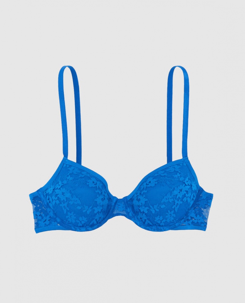 Women\'s La Senza Lightly Lined Demi Bras Deep Blue | nWzJS0IC