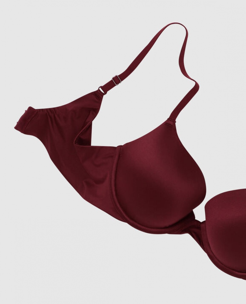 Women's La Senza Lightly Lined Demi Bras Red Burgundy | 4cvjHRdk