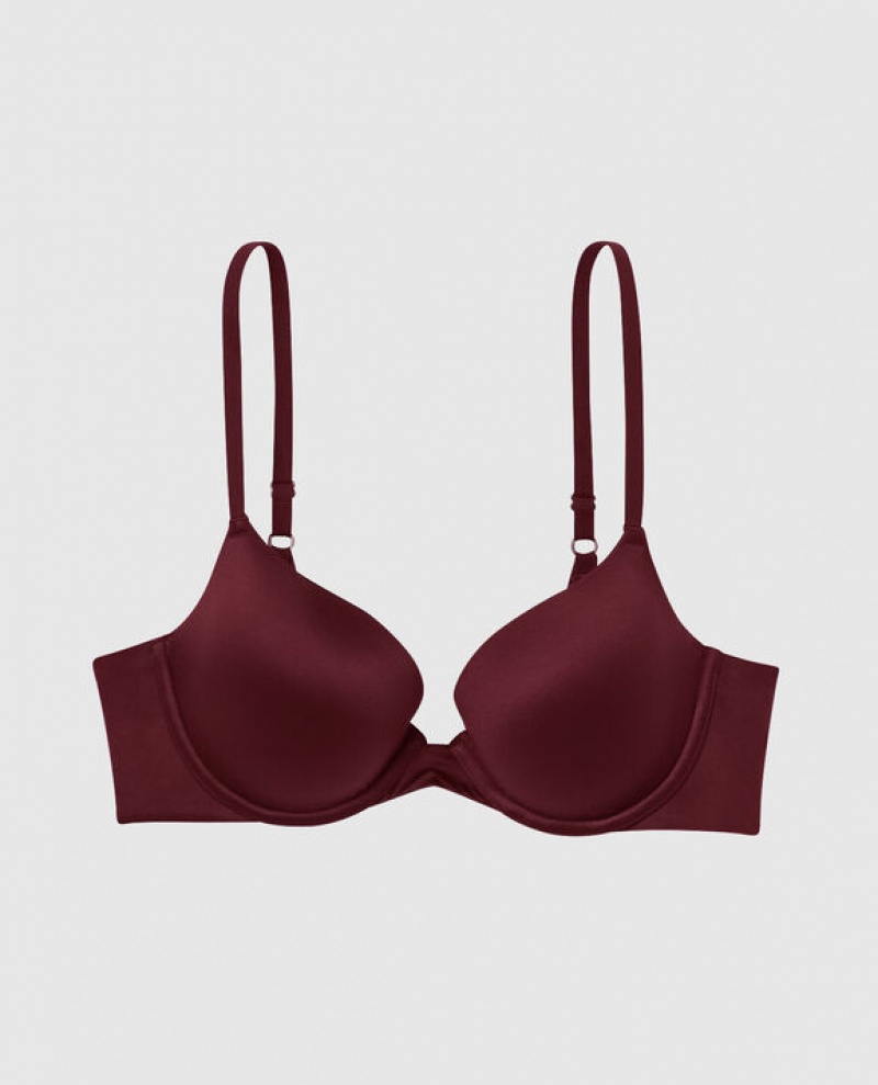 Women\'s La Senza Lightly Lined Demi Bras Red Burgundy | 4cvjHRdk