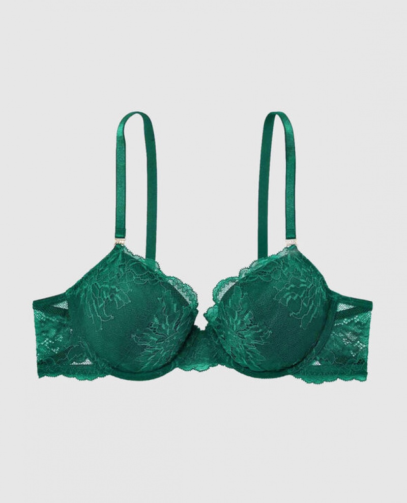 Women\'s La Senza Lightly Lined Demi Bras Green | vUCt0t7T