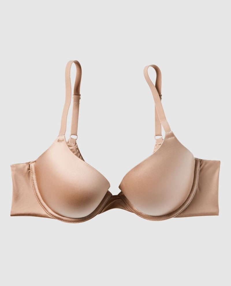 Women\'s La Senza Lightly Lined Demi Bras Rose Brown | 7PJaoDh9