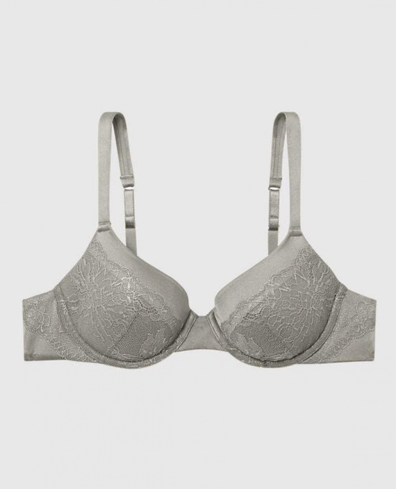 Women\'s La Senza Lightly Lined Full Coverage Bras Silver | KYFlZ1PG