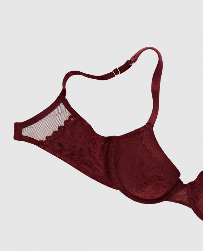 Women's La Senza Lightly Lined Full Coverage Bras Red Burgundy | DtRNW3w1