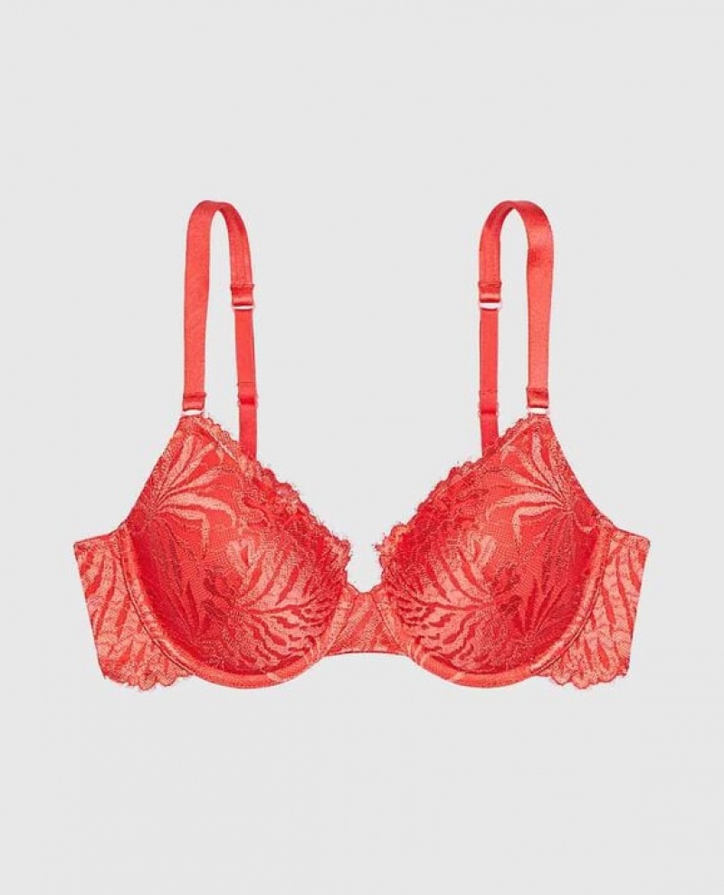 Women\'s La Senza Lightly Lined Full Coverage Bras Red | VXgAfoj3