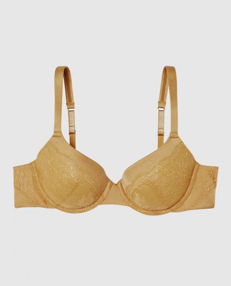 Women\'s La Senza Lightly Lined Full Coverage Bras Gold | 3uSmF2mU