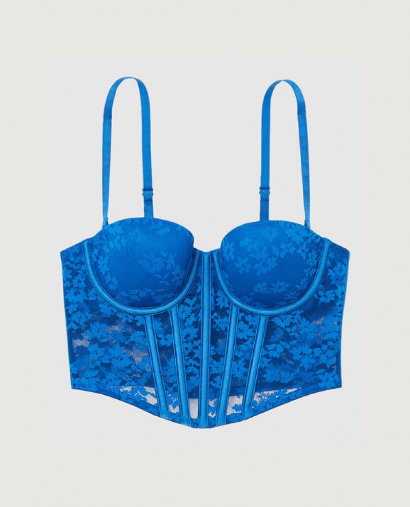 Women\'s La Senza Lightly Lined Strapless Top Bras Deep Blue | UBhZfn3y