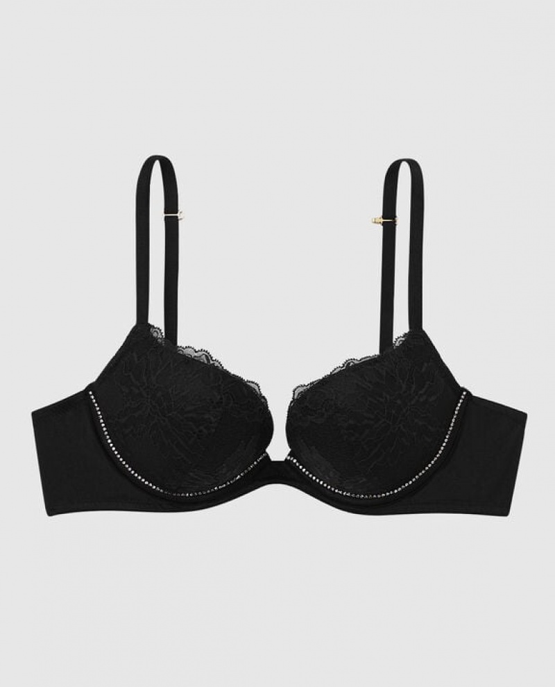 Women\'s La Senza Push Up Bras Black | Vu6RzLVy