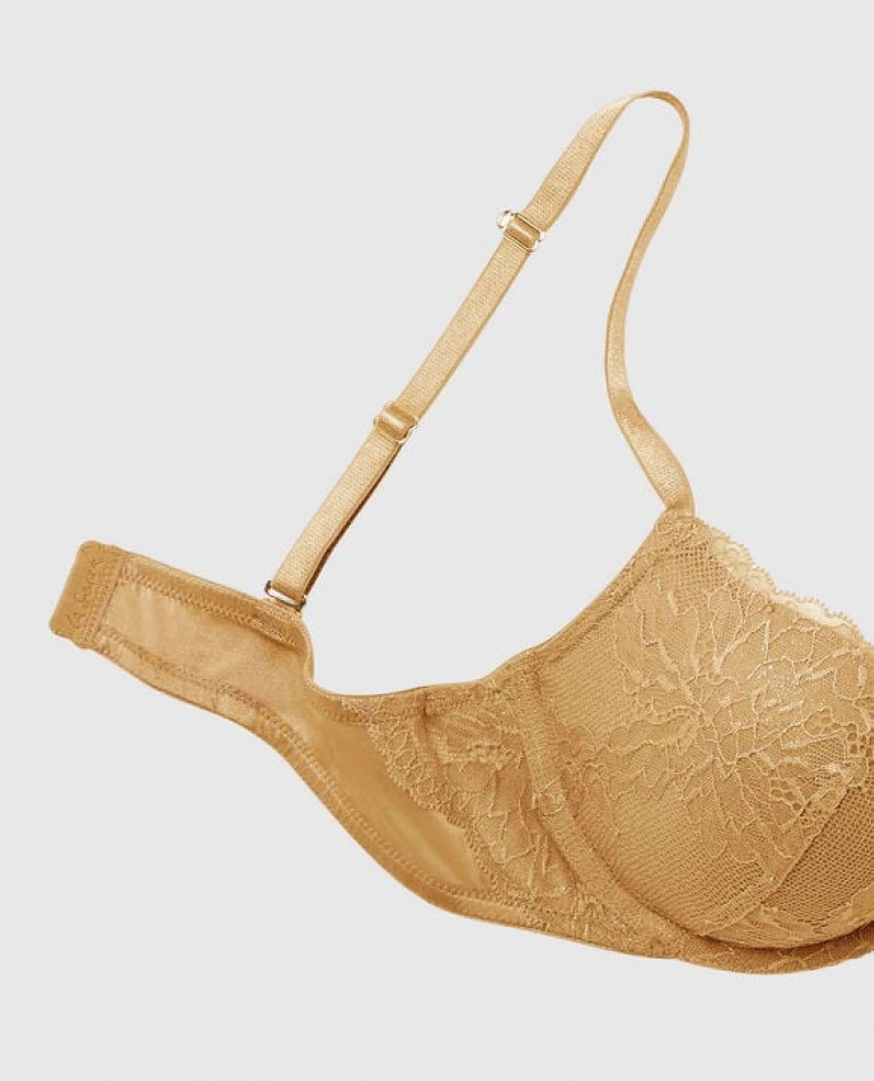 Women's La Senza Push Up Bras Gold | pQa65qae