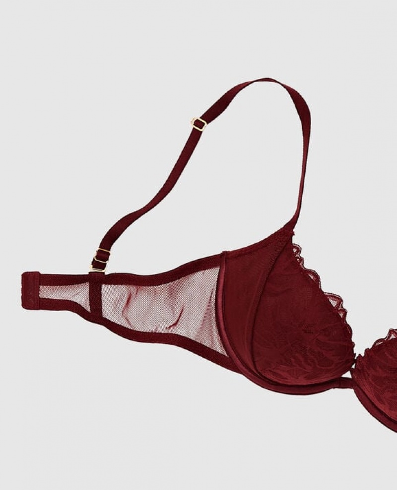 Women's La Senza Push Up Bras Red Burgundy | QI1QwXp9