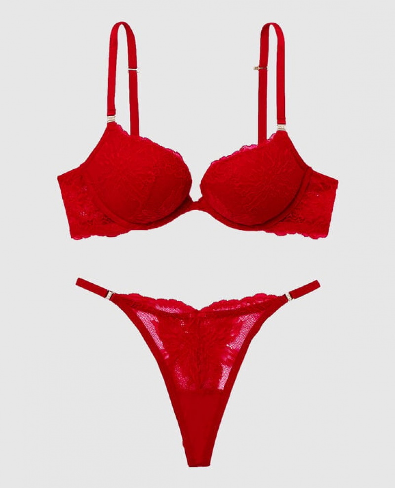 Women's La Senza Push Up Bras Red | bOoLO7IO