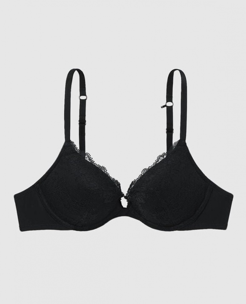 Women\'s La Senza Push Up Plunge Bras Black | cBV2aaYC