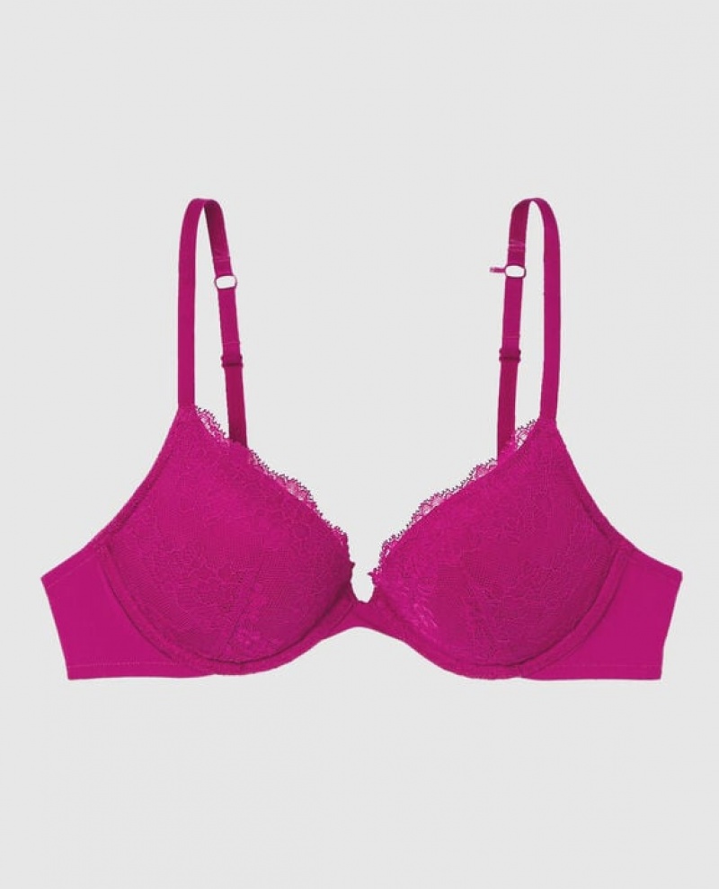 Women\'s La Senza Push Up Plunge Bras Pink | ir0G69XZ