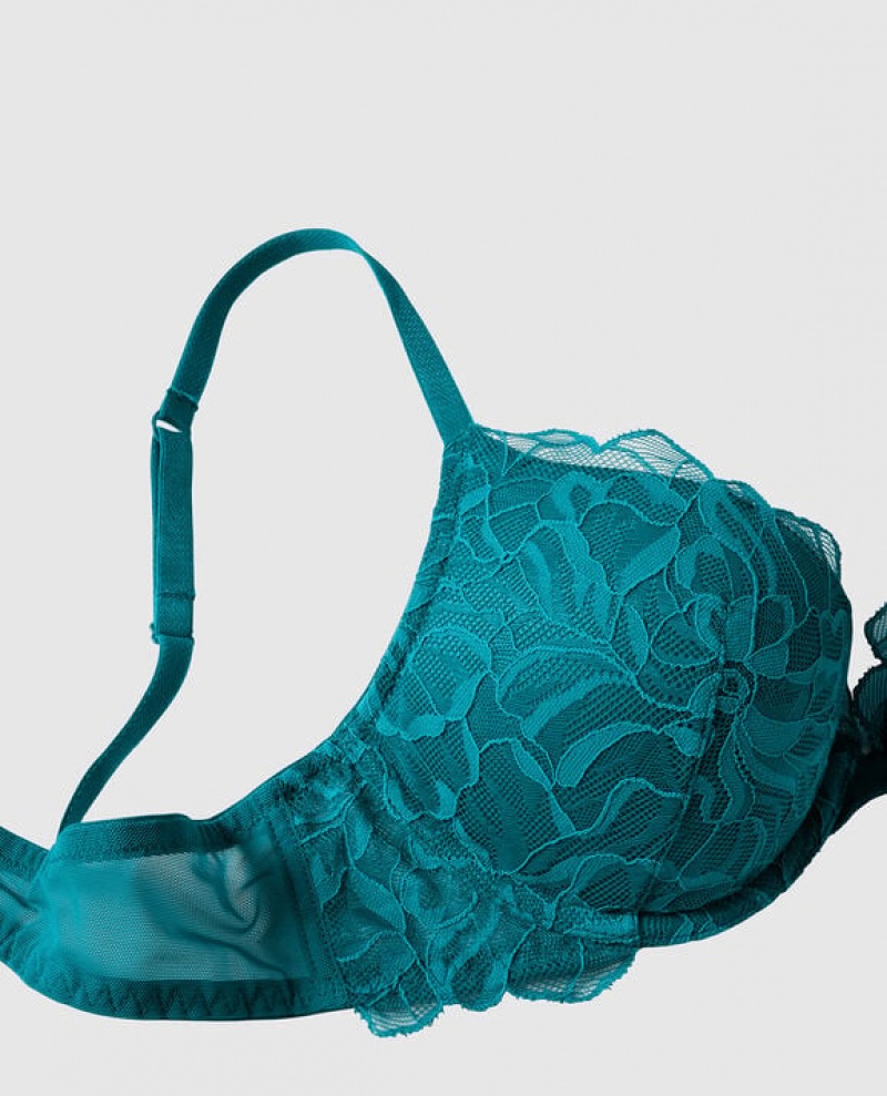 Women's La Senza Push Up Plunge Bras Tahitian Tide | ARPzeTgX