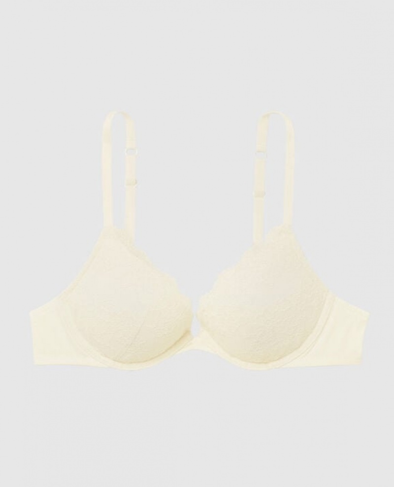 Women\'s La Senza Push Up Plunge Bras White | P8eH1f9q