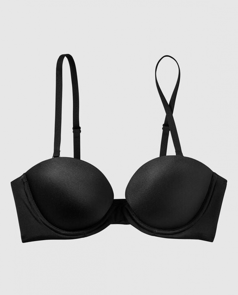 Women's La Senza Strapless Push Up Bras Black | 2fUGE4sR