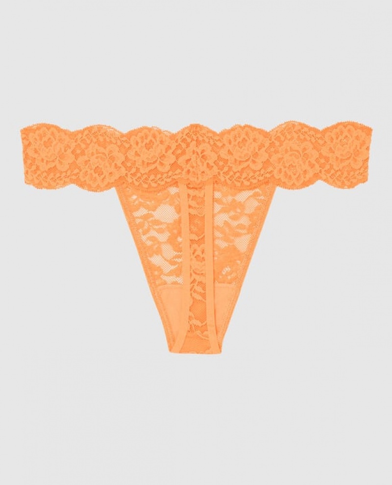 Women's La Senza Thong Panty Underwear Apricot | bTQ0NCPk