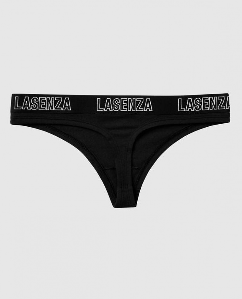 Women's La Senza Thong Panty Underwear Black | ZqAsAh6z