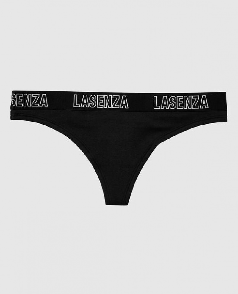 Women\'s La Senza Thong Panty Underwear Black | ZqAsAh6z