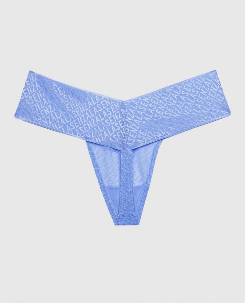 Women's La Senza Thong Panty Underwear Blue | n139MpPt