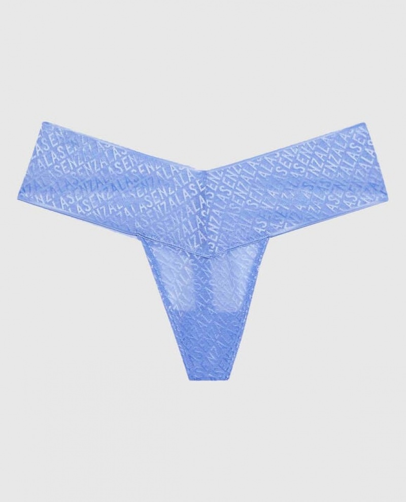 Women\'s La Senza Thong Panty Underwear Blue | n139MpPt