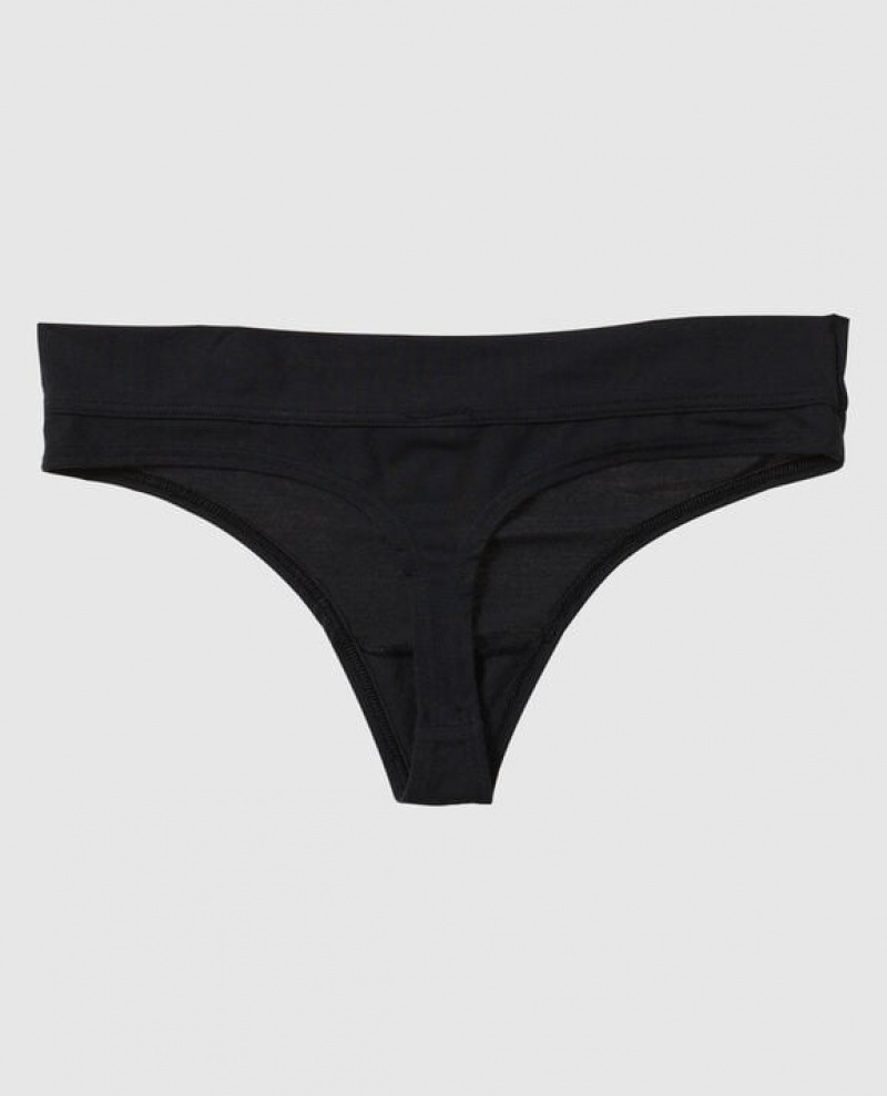 Women's La Senza Thong Panty Underwear Black | dB26Ieyg