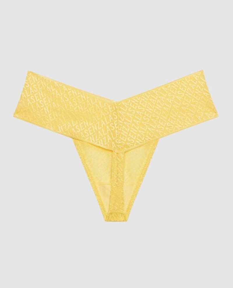 Women's La Senza Thong Panty Underwear Cream | U43BSLB7