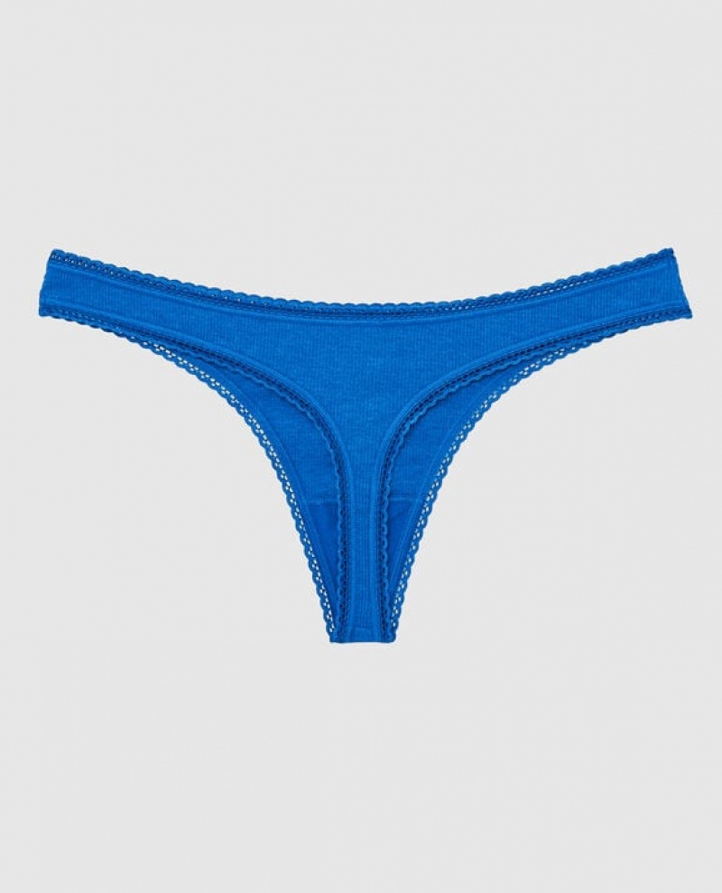 Women's La Senza Thong Panty Underwear Deep Blue | ZmmCekDs