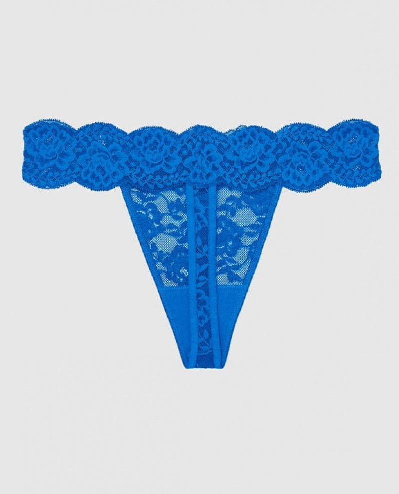 Women's La Senza Thong Panty Underwear Deep Blue | kiCf1tvb