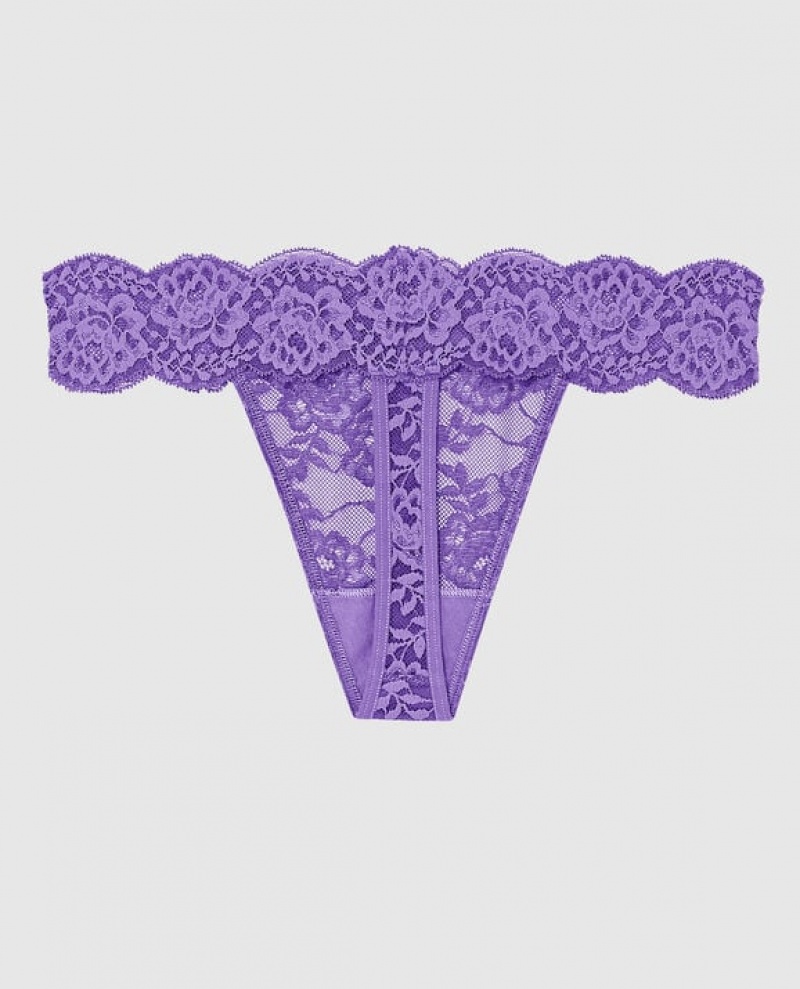 Women's La Senza Thong Panty Underwear Flower | I5o0spqx