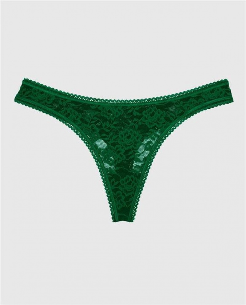 Women\'s La Senza Thong Panty Underwear Green | wg5AQ5Cx