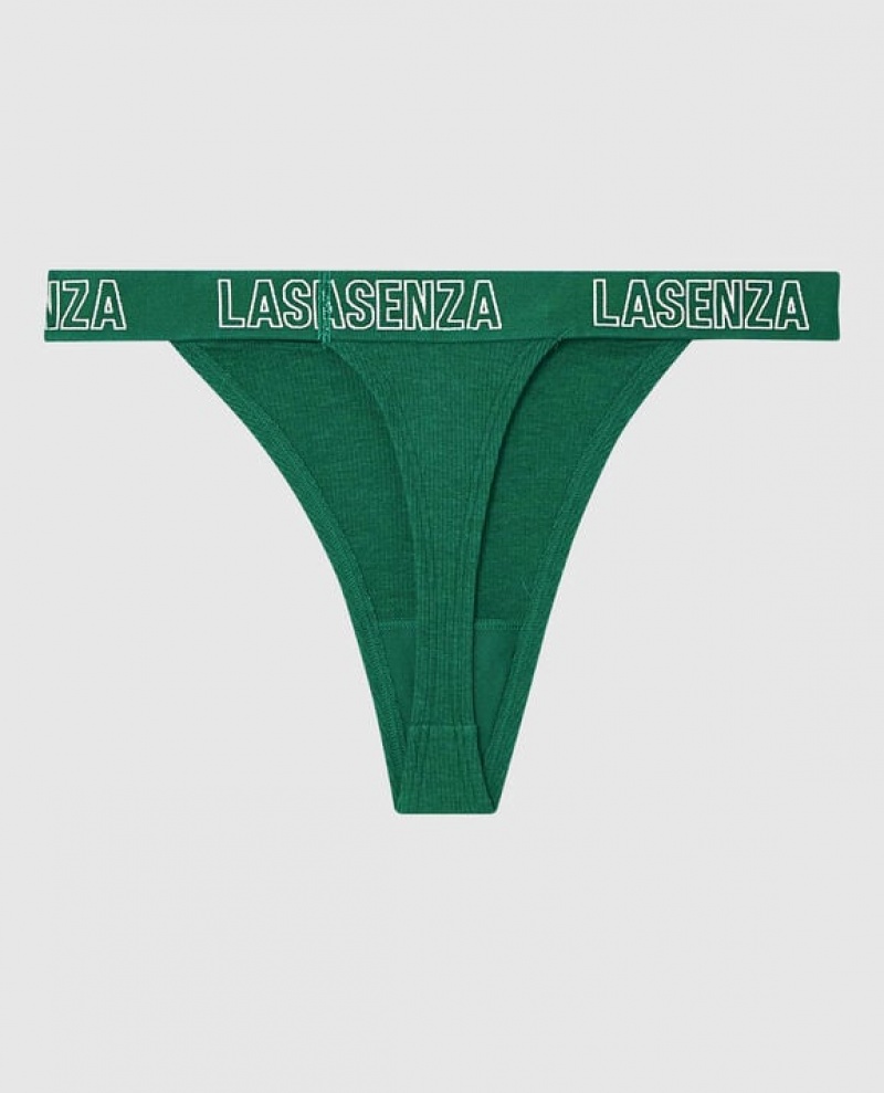 Women's La Senza Thong Panty Underwear Green | J6eYEIW2