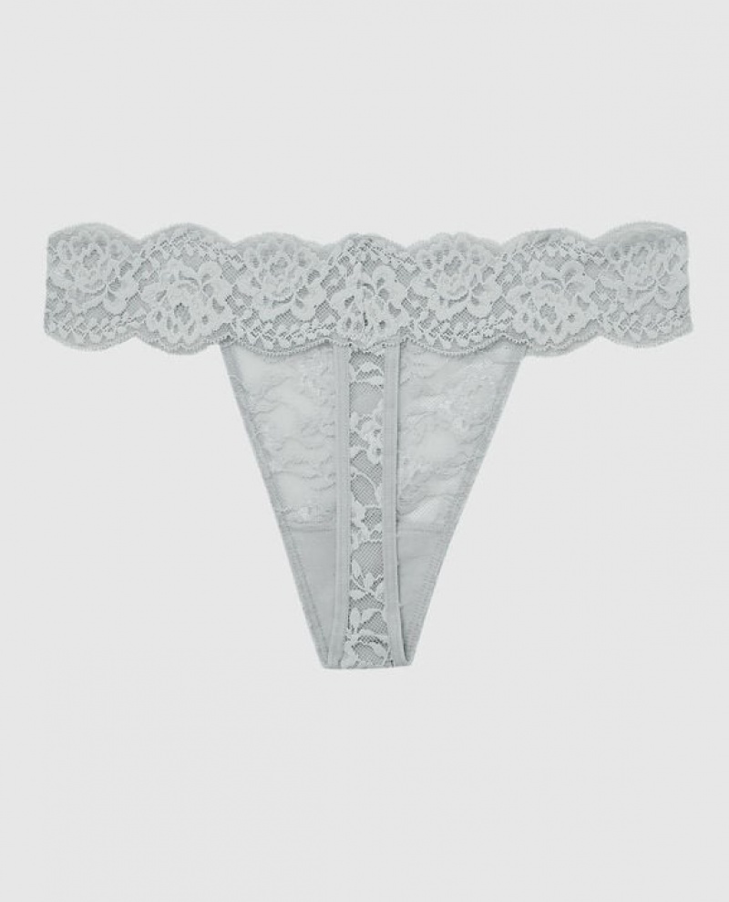 Women's La Senza Thong Panty Underwear Grey | E6uUnFfq