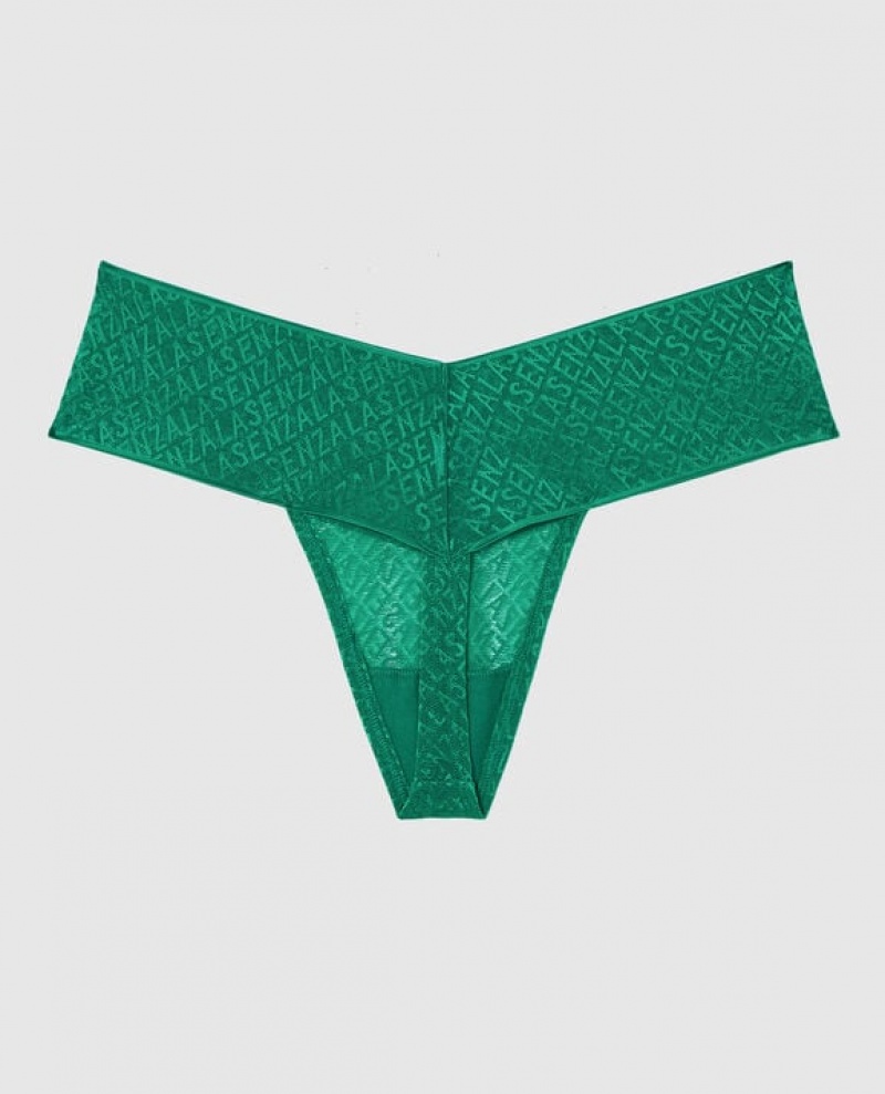 Women's La Senza Thong Panty Underwear Green | ope8Cu6x