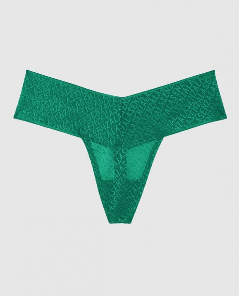 Women\'s La Senza Thong Panty Underwear Green | ope8Cu6x