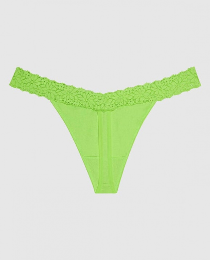 Women's La Senza Thong Panty Underwear Light Green | Cdy05T4h