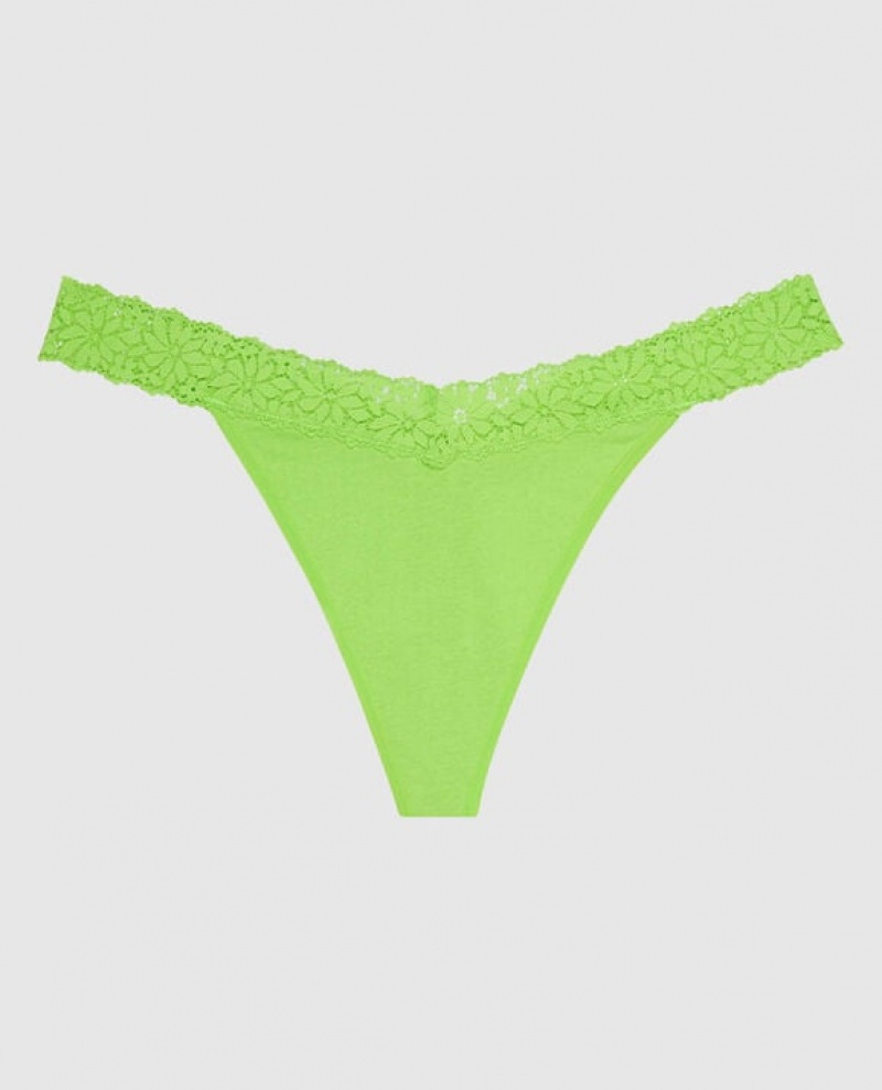 Women\'s La Senza Thong Panty Underwear Light Green | Cdy05T4h