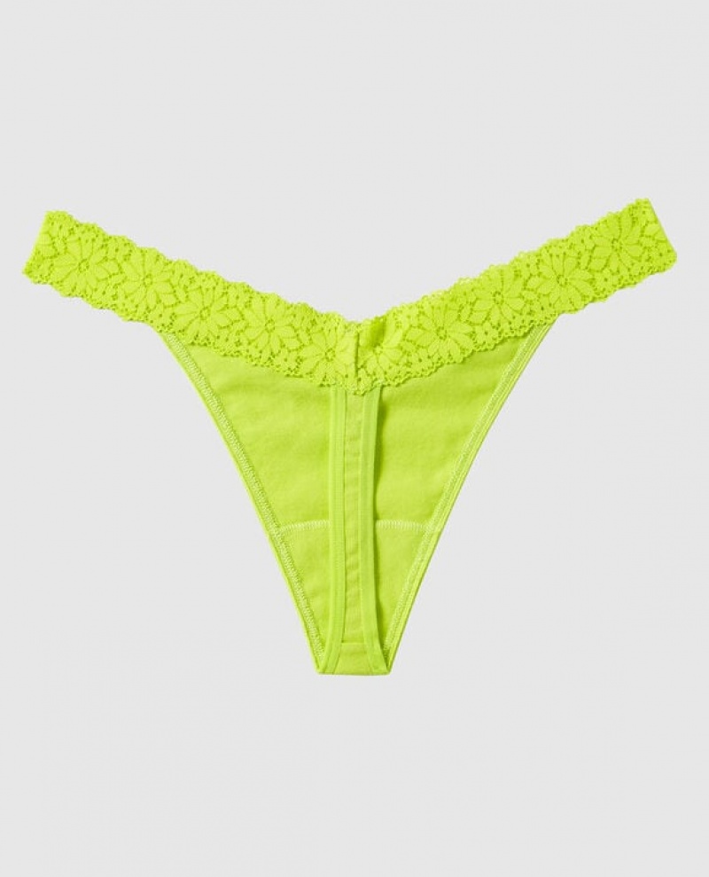 Women's La Senza Thong Panty Underwear Limelight | Xx447cpq