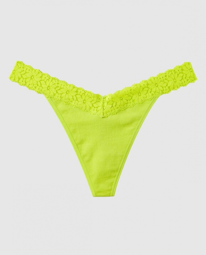 Women\'s La Senza Thong Panty Underwear Limelight | Xx447cpq