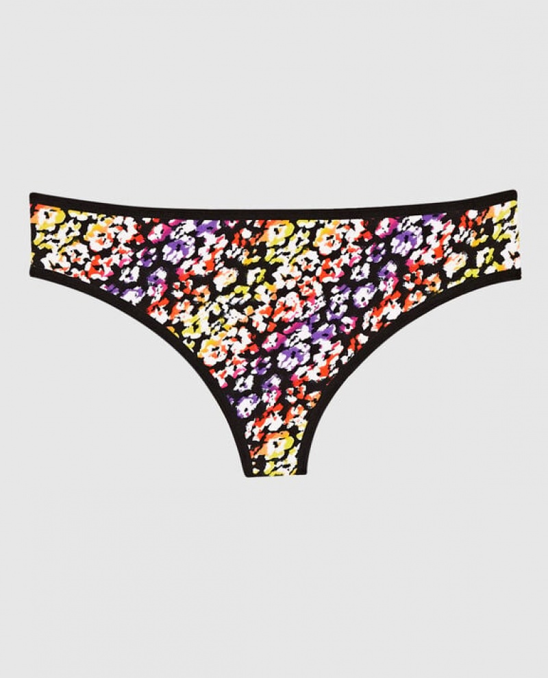 Women\'s La Senza Thong Panty Underwear Multicolor Leopard | EZFeWHVU