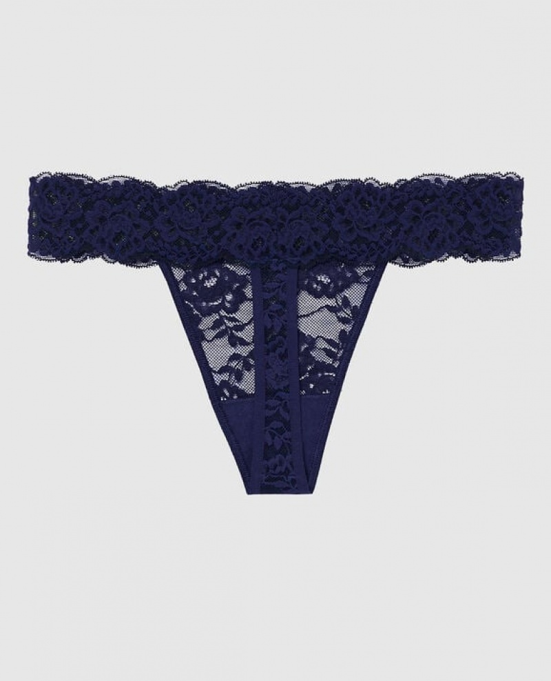 Women's La Senza Thong Panty Underwear Ocean Cavern | un0auP31