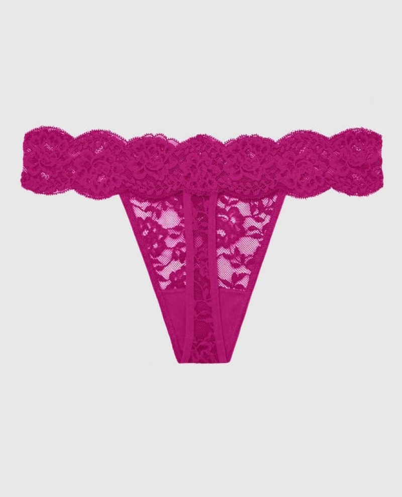 Women's La Senza Thong Panty Underwear Pink | M200EGZz