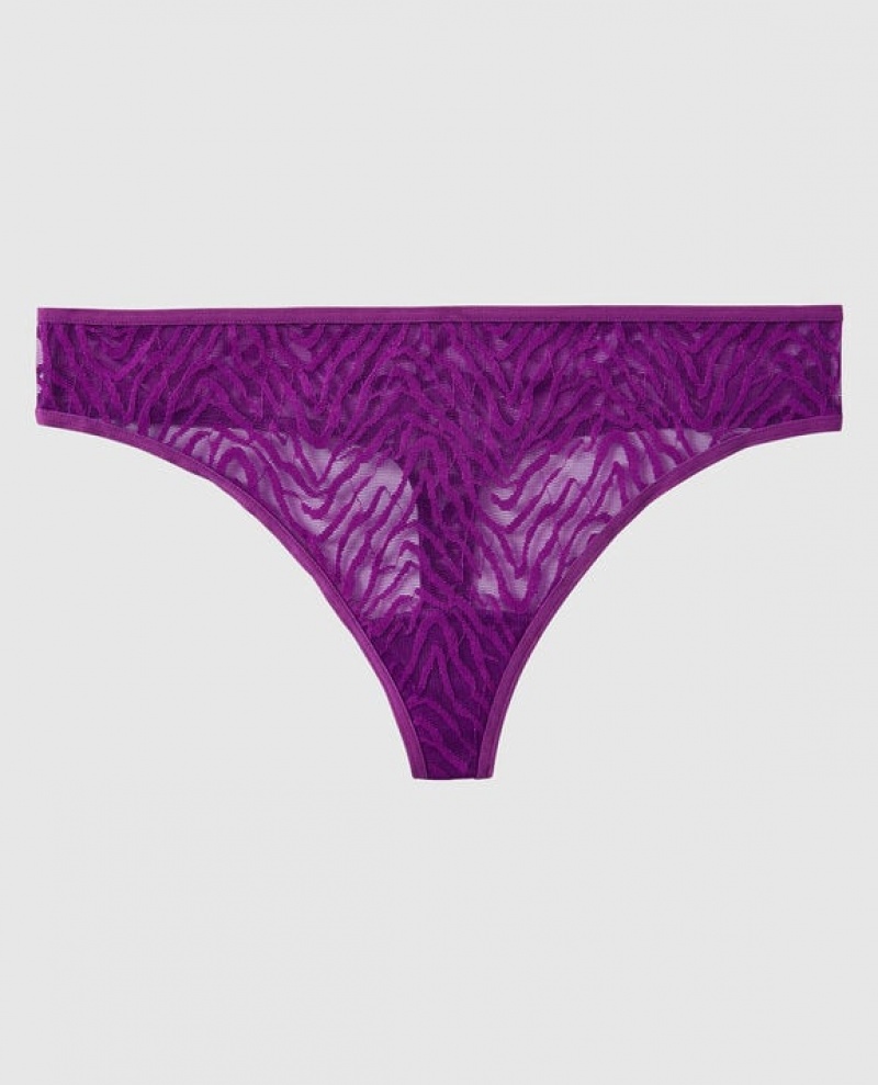 Women\'s La Senza Thong Panty Underwear Purple | pmplzFDt