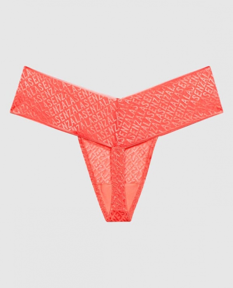 Women's La Senza Thong Panty Underwear Red | mtz2c5XO