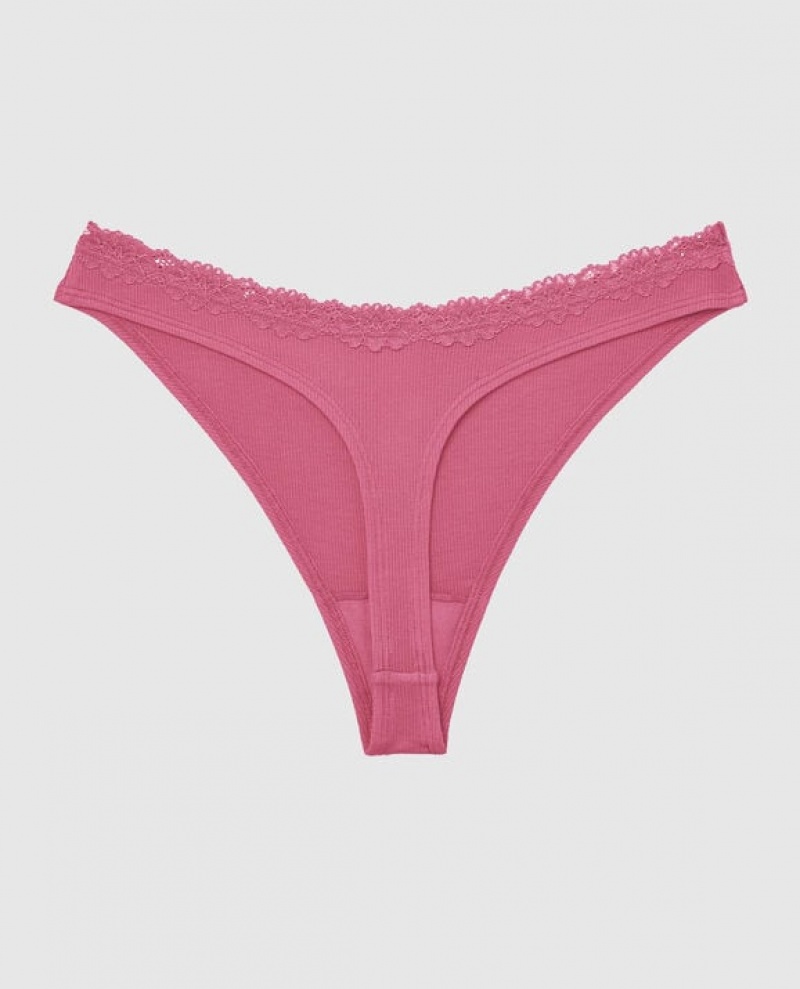 Women's La Senza Thong Panty Underwear Rose | uW4zqQDm